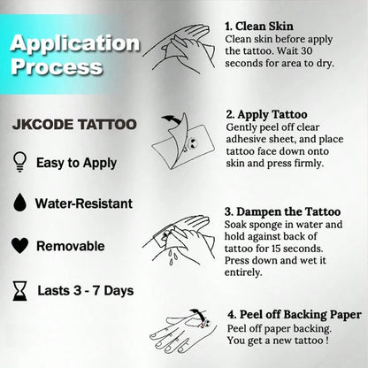 JKCODE TATTOO 10 Sheets Halloween Costume Clown Tattoo Kit| Funny Costume Tattoo Kit, Halloween Temporary Tattoos, Stitches And Scars Halloween Makeup Stickers, Costume Accessory For Men Women,Punk C