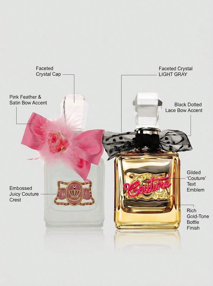 Juicy Couture [Perfume Set] Viva La Juicy Glace Women's Eau De Toilette Spray + Viva La Juicy Gold Couture Women's Eau De Parfum Spray EDT+EDP 3.4oz/100ml+3.4oz/100ml