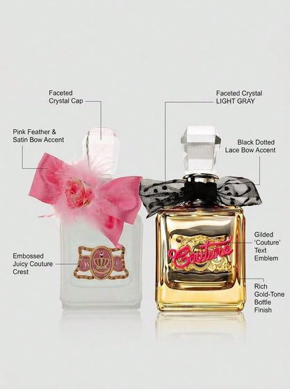 Juicy Couture [Perfume Set] Viva La Juicy Glace Women's Eau De Toilette Spray + Viva La Juicy Gold Couture Women's Eau De Parfum Spray EDT+EDP 3.4oz/100ml+3.4oz/100ml