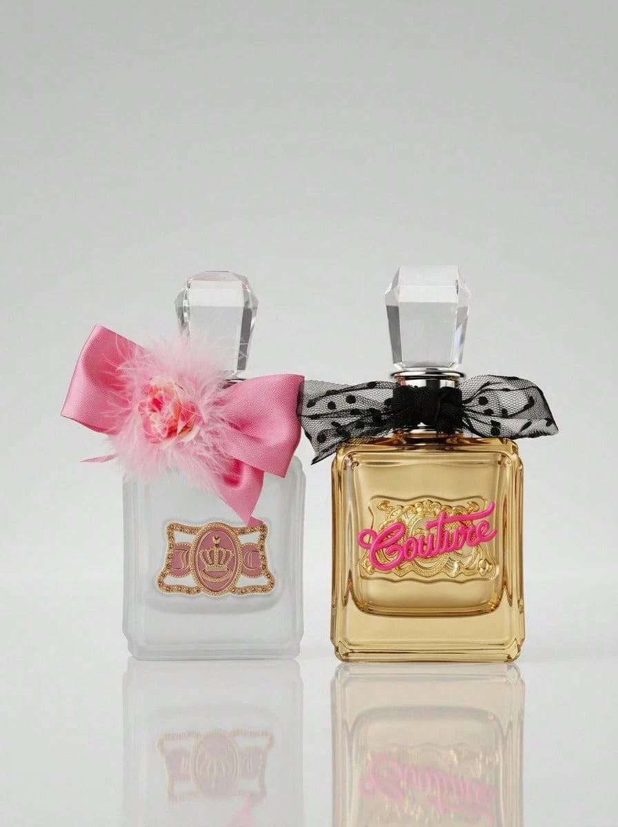 Juicy Couture [Perfume Set] Viva La Juicy Glace Women's Eau De Toilette Spray + Viva La Juicy Gold Couture Women's Eau De Parfum Spray EDT+EDP 3.4oz/100ml+3.4oz/100ml