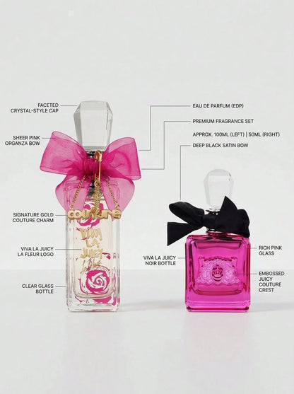 Juicy Couture [Perfume Set] Viva La Juicy Glace Women's Eau De Toilette Spray + Viva La Juicy Gold Couture Women's Eau De Parfum Spray EDT+EDP 3.4oz/100ml+3.4oz/100ml