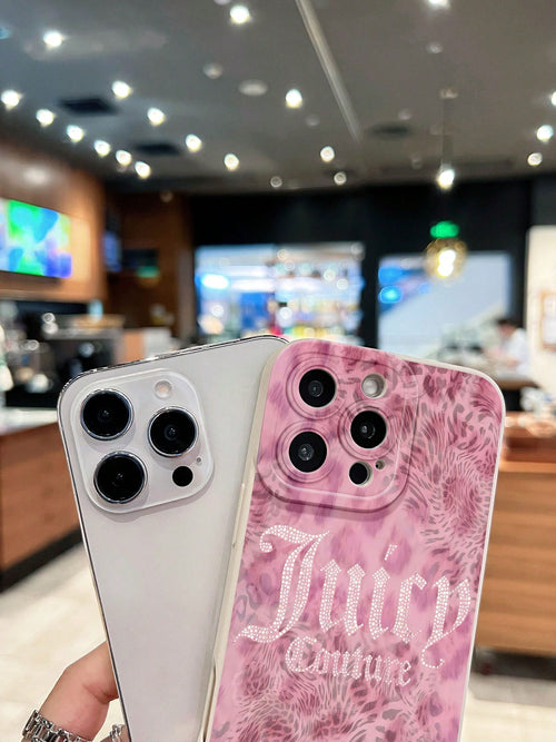 Juicy Pink Leopard Design Phone Case Compatible With 17 16 Pro Max 15 Pro Max 13 And 12 Made Of TPU Material Providing Shock And Drop Protection A Great Gift For Family Friends Loved Ones Boyfrie