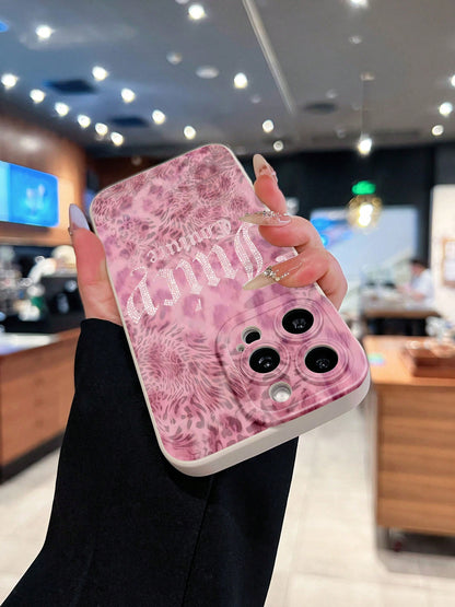 Juicy Pink Leopard Design Phone Case Compatible With 17 16 Pro Max 15 Pro Max 13 And 12 Made Of TPU Material Providing Shock And Drop Protection A Great Gift For Family Friends Loved Ones Boyfrie