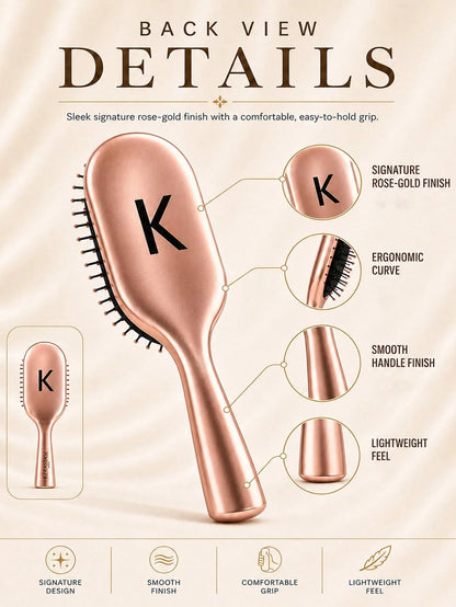 Kérastase Rose Gold Air Cushion Brush 17*6cm, Soothing Scalp And Anti-Static, Elastic Cushion For Smooth Hair Without Pulling, Suitable For Home, Travel, Daily Hair Care, And Gifting
