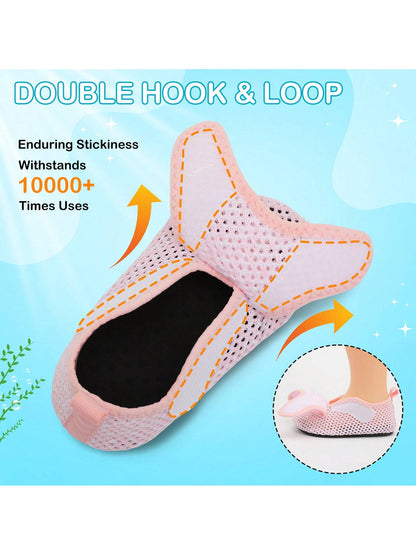 Kids Adjustable Strap Aquatic Shoes- Lightweight, Comfortable And Breathable, Perfect For Spring And Summer, Suitable For Casual, Beach, Swimming