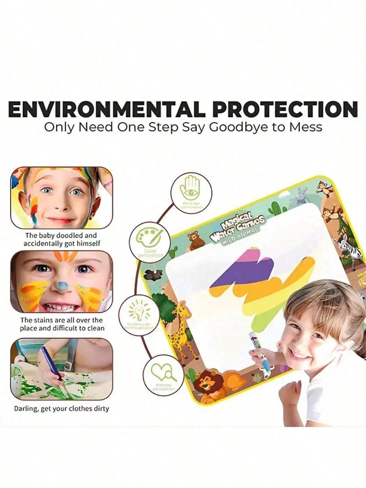 Kids Toys Water Doodle Mat: Dinosaur Painting Coloring Pad For Toddlers Aqua Magic Drawing Board Toddler Arts And Crafts Christmas Birthday Gifts(Colors And Some Accessories Are Sent Randomly)