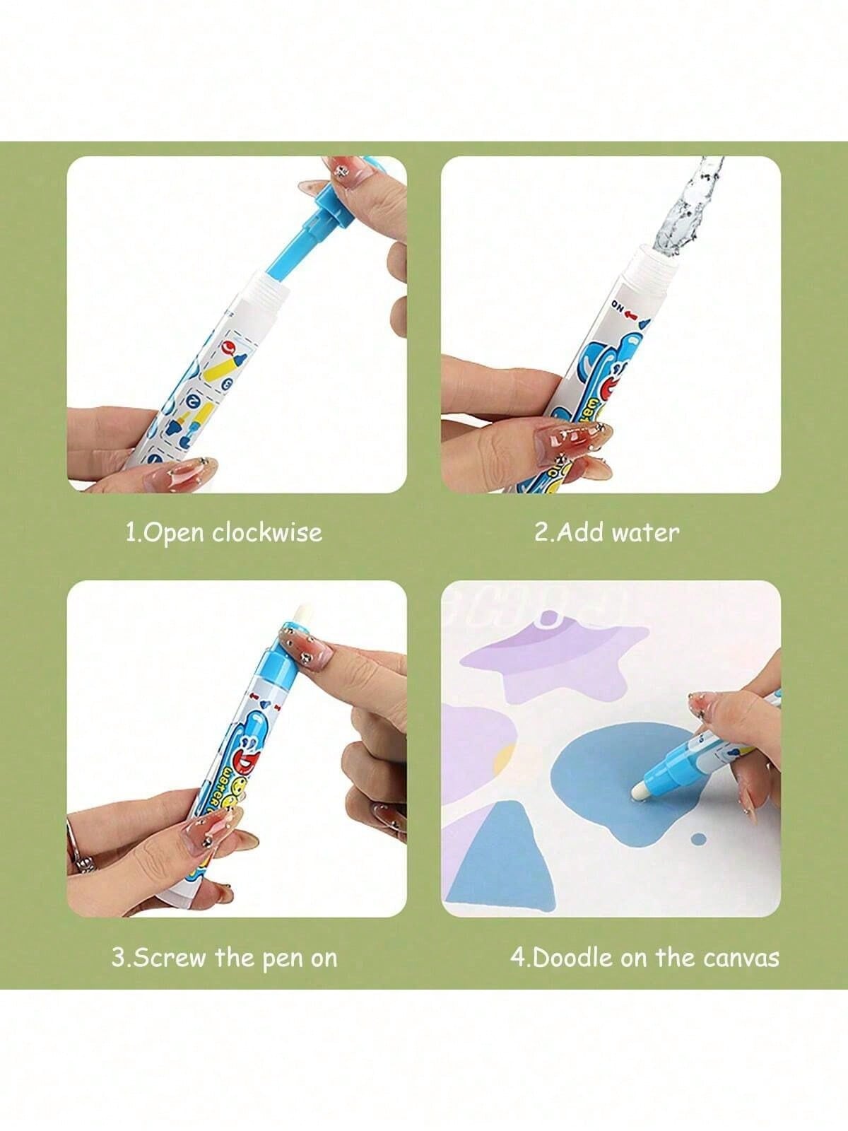Kids Toys Water Doodle Mat: Dinosaur Painting Coloring Pad For Toddlers Aqua Magic Drawing Board Toddler Arts And Crafts Christmas Birthday Gifts(Colors And Some Accessories Are Sent Randomly)