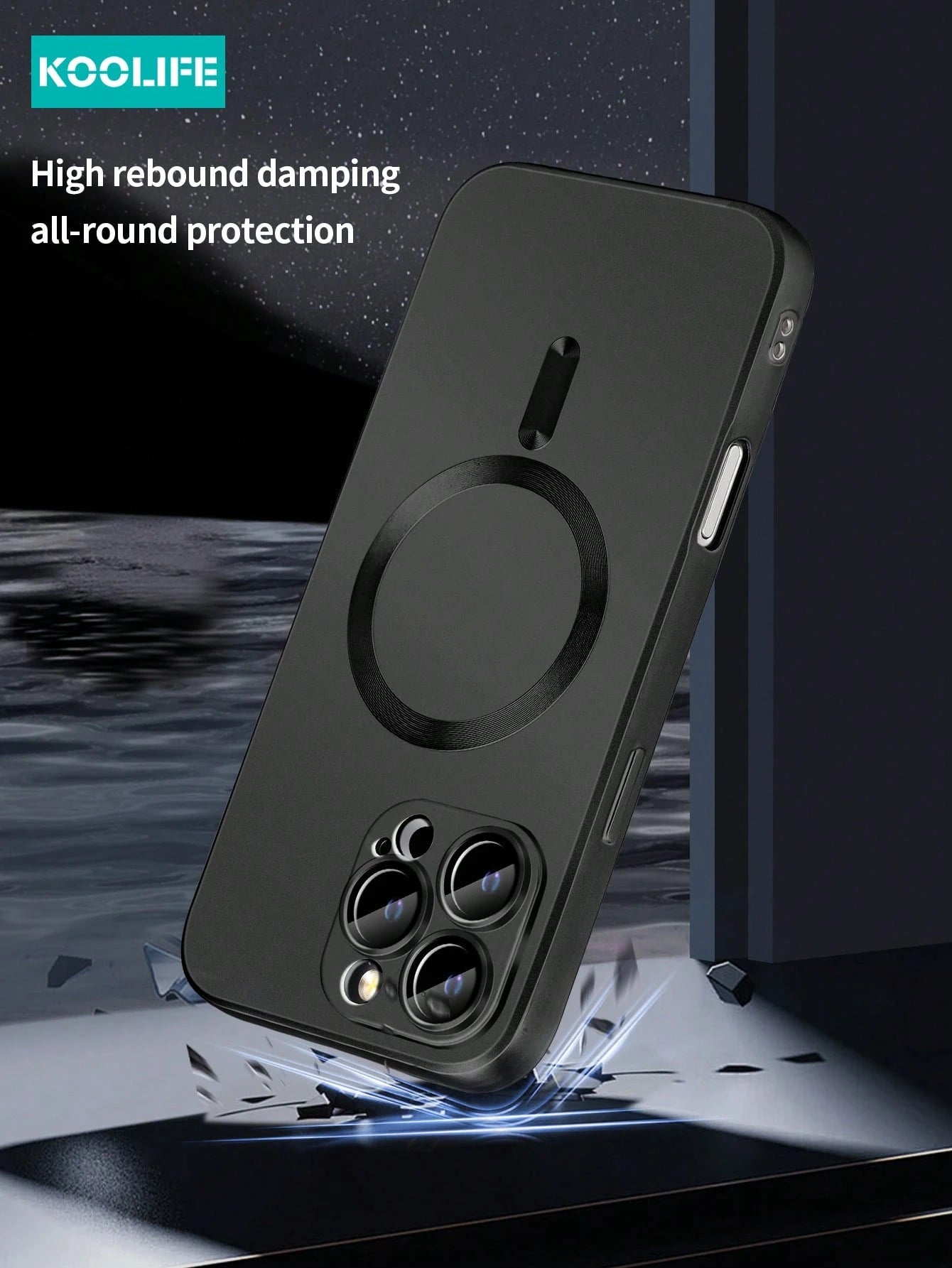 Koolife 1pc Magnetic Wireless Charging Magsafe Full Coverage Soft Silicone Phone Case, Ultra-Thin Matte Finish, Anti-Drop Metal Paint, Full Lens Protection, Integrated Buttons For Iphone18pro/18pro Ma