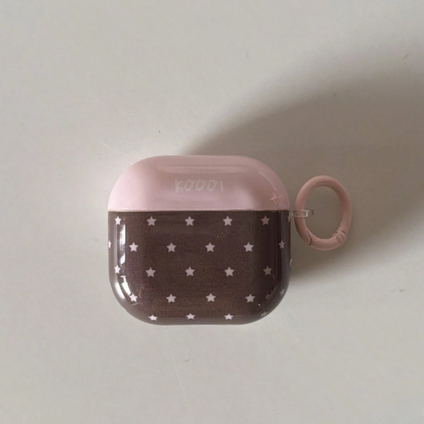 Korean Minimalist Pink & Brown Star + Circle Earphone Case Compatible With AirPods Pro 3 New Pro 2 Protective Cover Pro Cute Apple 4 Minimalist 3 Personalized 1/2 Generation Girls Earphone Case Protec