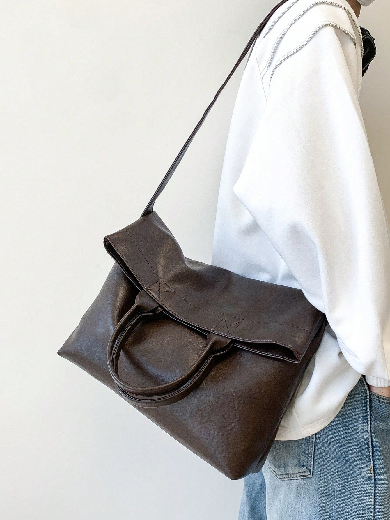Korean Style Handbag, Shoulder Bag, Tote Bag, Large Capacity, Commuter Bag Vintage, Tote Bags For University,Y2k,Fathers Day Gifts