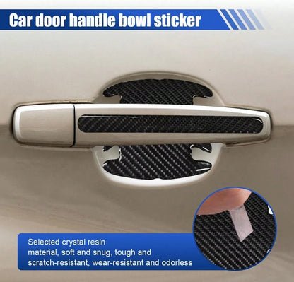KPFILEH 8PCS Car Door Handle Bowl Sticker, Anti-Scratch Waterproof Auto Door Handle Bowl Protective Film, Universal Self-Adhesive Vehicle Exterior Protective Accessory For Car, SUV, Truck(CarbonFiber)