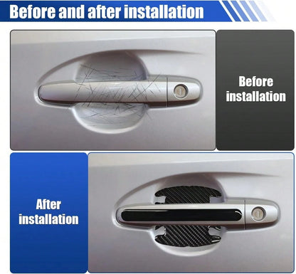 KPFILEH 8PCS Car Door Handle Bowl Sticker, Anti-Scratch Waterproof Auto Door Handle Bowl Protective Film, Universal Self-Adhesive Vehicle Exterior Protective Accessory For Car, SUV, Truck(CarbonFiber)