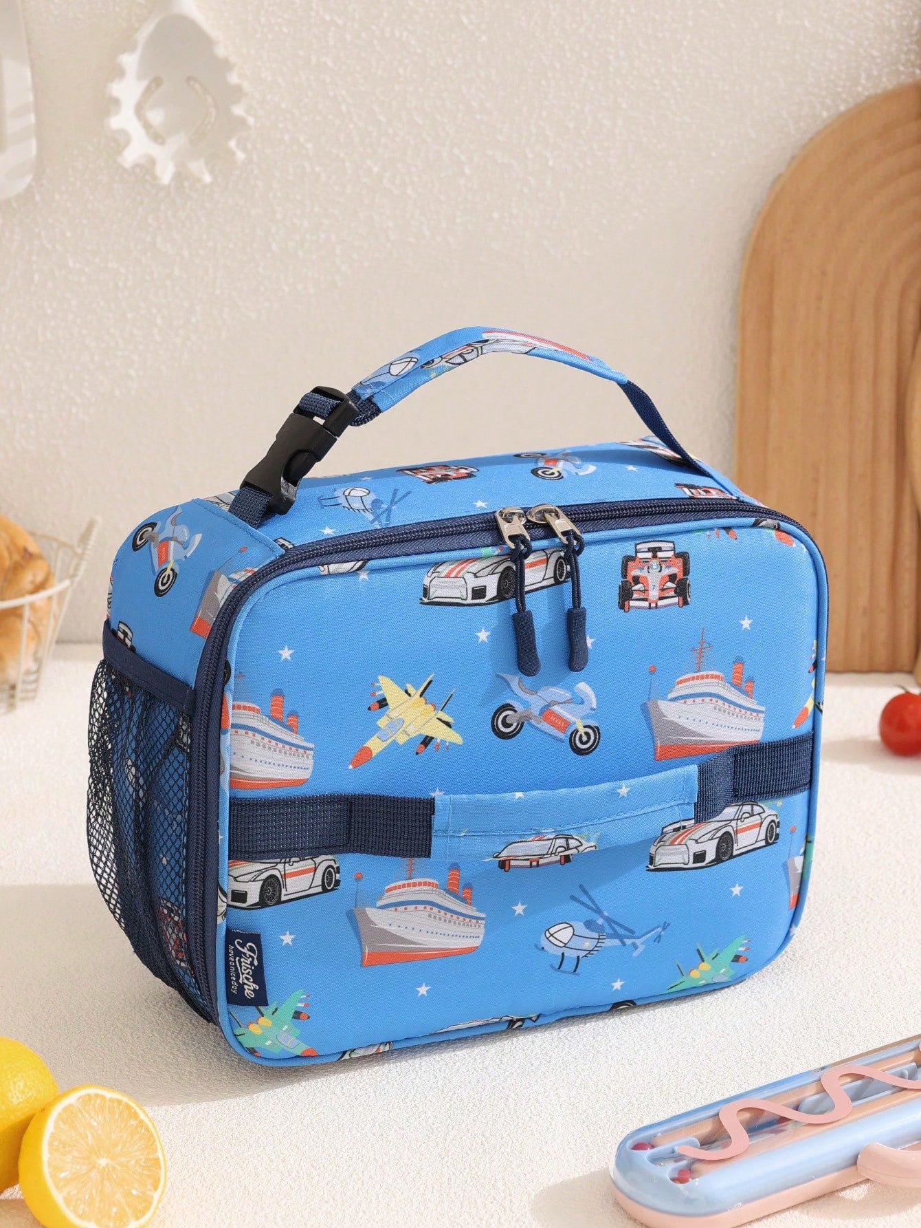 Large Capacity Insulated Lunch Bag, Leak-Proof Thermal Food Storage Bag, Leak-Proof And Washable, Vibrant Cartoon Pattern Design, Perfect For School, Office Or Picnic, Fun Lunch Box Cooler Bag, Waterp