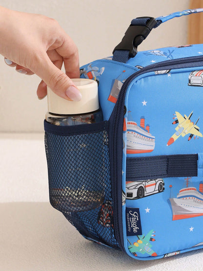 Large Capacity Insulated Lunch Bag, Leak-Proof Thermal Food Storage Bag, Leak-Proof And Washable, Vibrant Cartoon Pattern Design, Perfect For School, Office Or Picnic, Fun Lunch Box Cooler Bag, Waterp