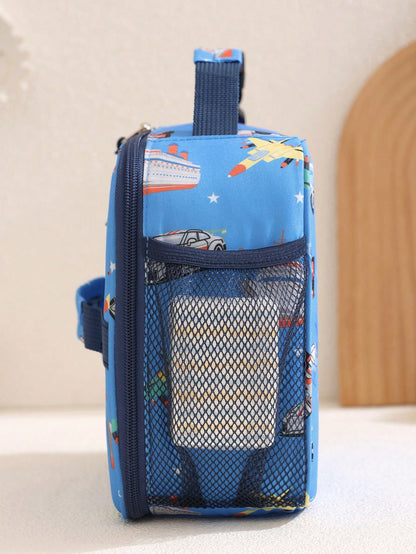 Large Capacity Insulated Lunch Bag, Leak-Proof Thermal Food Storage Bag, Leak-Proof And Washable, Vibrant Cartoon Pattern Design, Perfect For School, Office Or Picnic, Fun Lunch Box Cooler Bag, Waterp