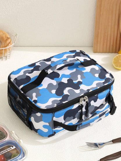 Large Capacity Insulated Lunch Bag, Leak-Proof Thermal Food Storage Bag, Leak-Proof And Washable, Vibrant Cartoon Pattern Design, Perfect For School, Office Or Picnic, Fun Lunch Box Cooler Bag, Waterp
