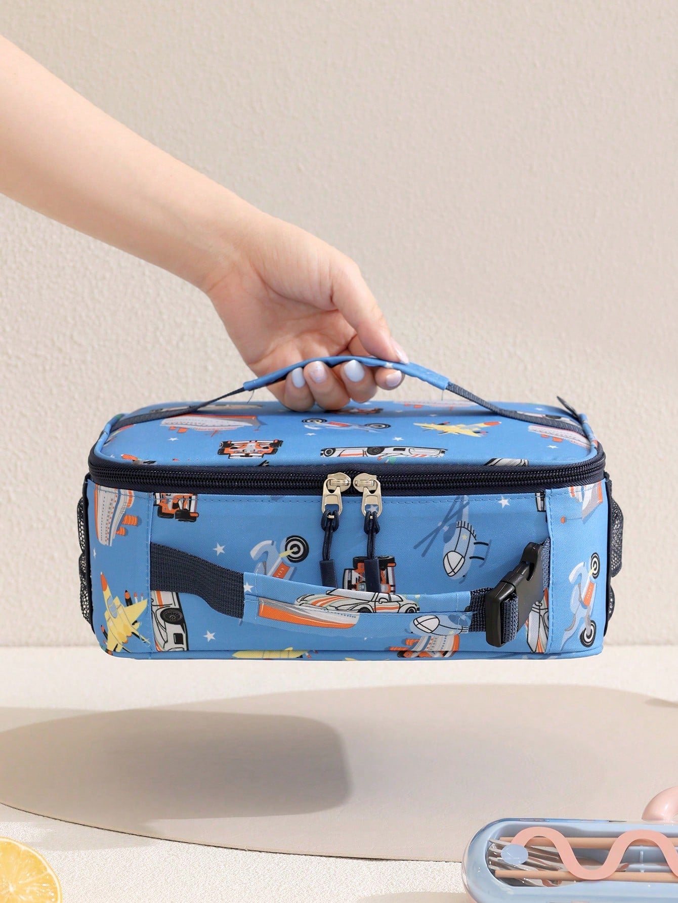 Large Capacity Insulated Lunch Bag, Leak-Proof Thermal Food Storage Bag, Leak-Proof And Washable, Vibrant Cartoon Pattern Design, Perfect For School, Office Or Picnic, Fun Lunch Box Cooler Bag, Waterp