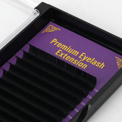 Lashine Classic Single Lash Extensions 0.05mm 0.07mm D Curl Single Lash Dense Row Mixed Length Soft & Lightweight Lash Tray