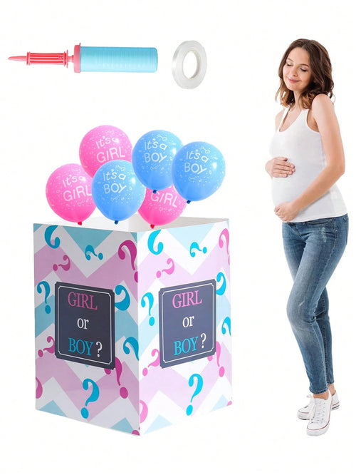Latex Baby Balloon Release Box For Gender Reveal Decorations, Suitable For Baby Birthday Parties, Baby Showers, And Themed Parties