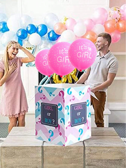 Latex Baby Balloon Release Box For Gender Reveal Decorations, Suitable For Baby Birthday Parties, Baby Showers, And Themed Parties