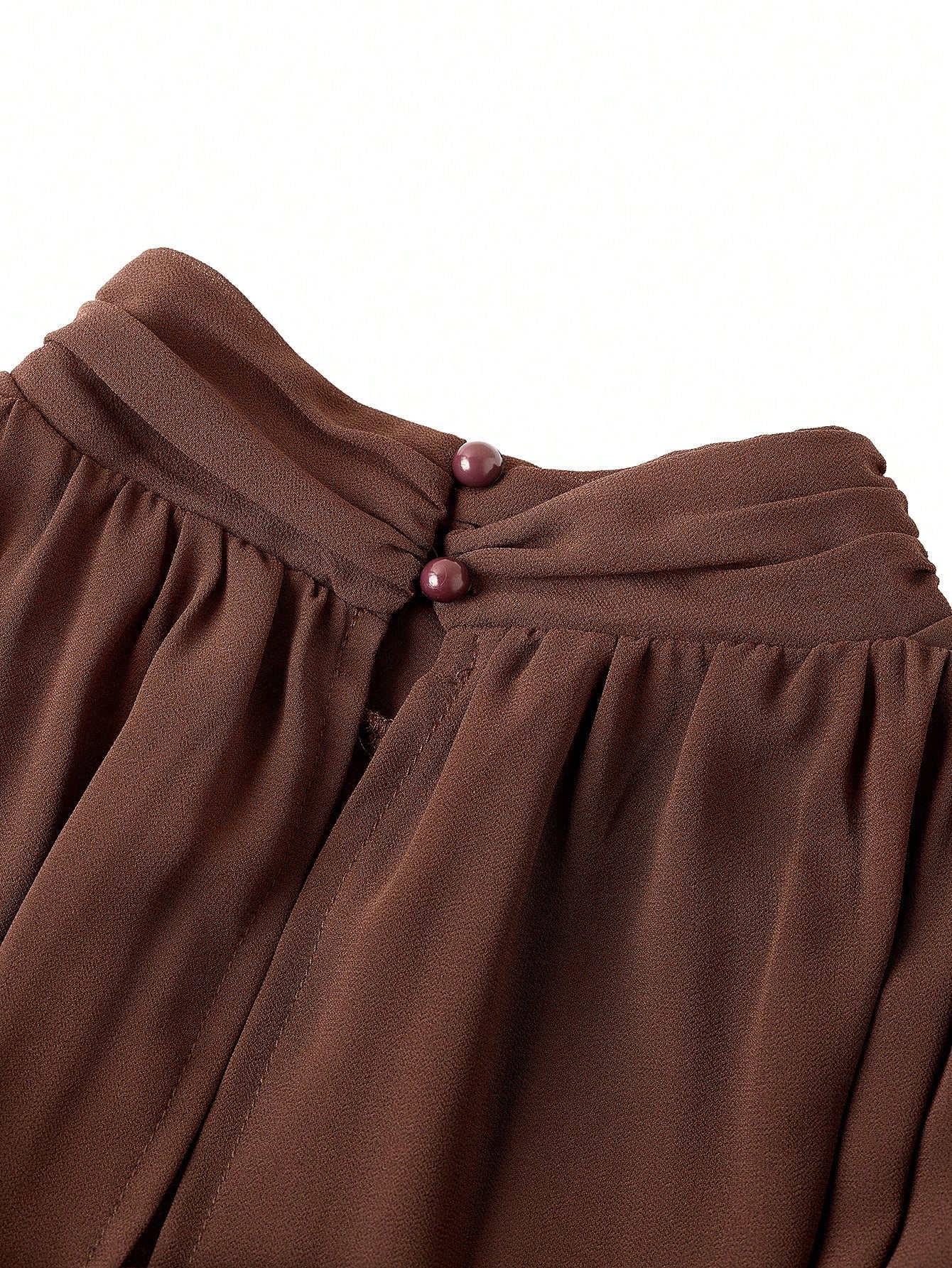 Lavishia Batwing Sleeve Ruffle Hem Romantic Elegant Dress, Suitable For Dates Dinner Bar Party, Autumn Outfit For Women All Shades Of Brown