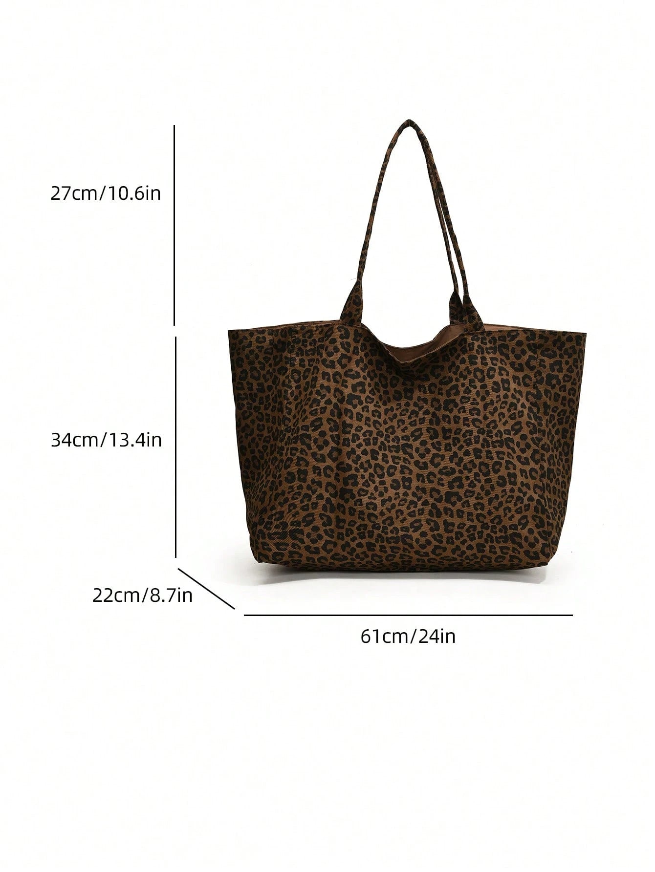 Lazy Style Leopard Print Pattern Women's Tote Bag, Stylish And Versatile Large Capacity Storage Shoulder/Commuting Bag
