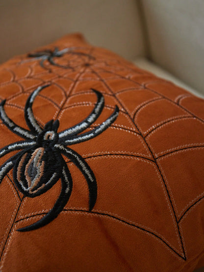 LCUHPCL 1pc Halloween Vintage Gothic Style 3D Spider Web Embroidery Pillowcase, Home Decor For Living Room, Bedroom, Car Interior And More