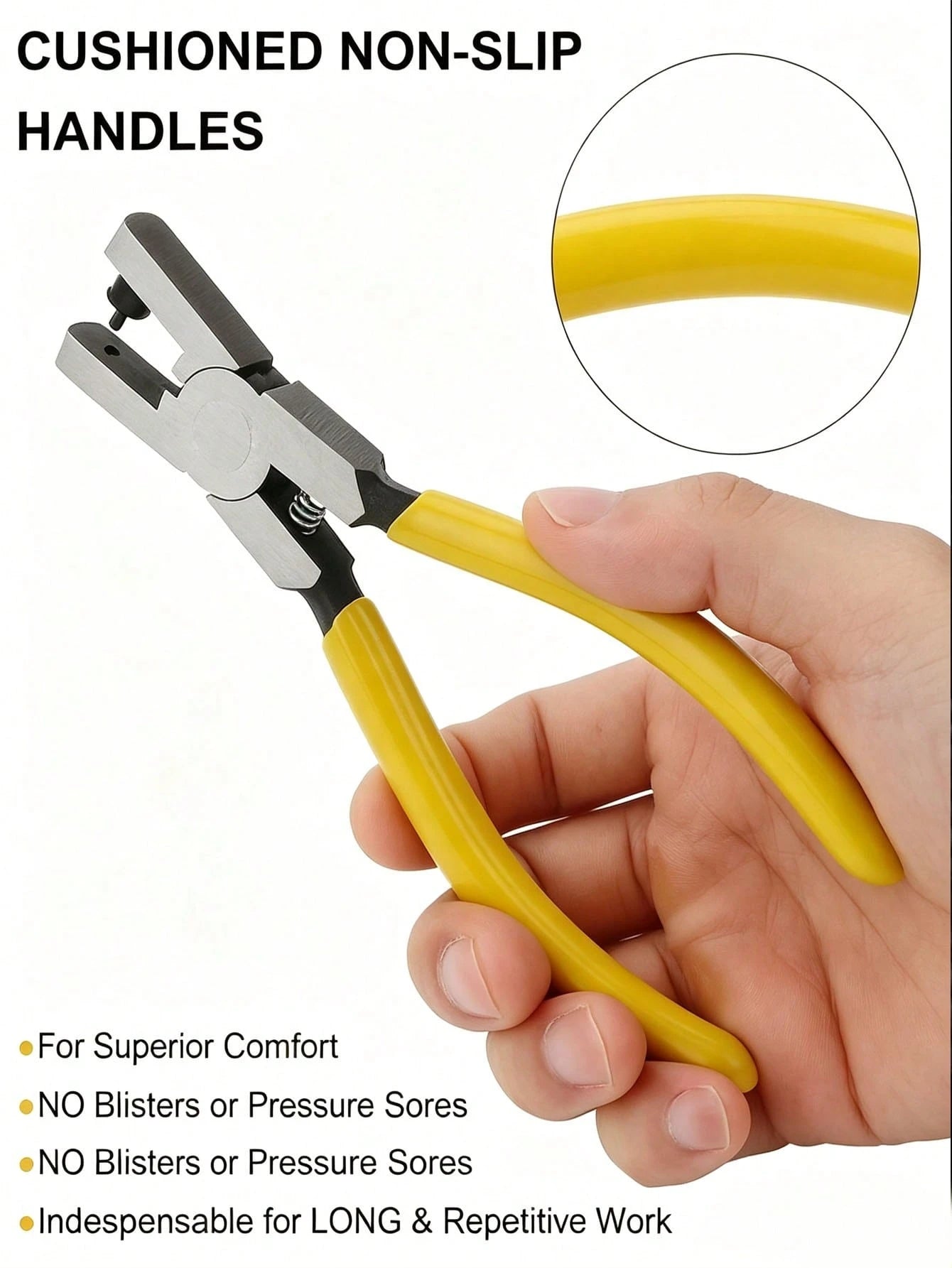 Leather Strap Hole Puncher (2mm Hole), Round Hole Punch, Yellow Non-Slip Rubber Handle, Steel Material, Essential DIY Leather Craft Tool, Suitable For Watch Band Size Adjustment And Hole Punching, Ide