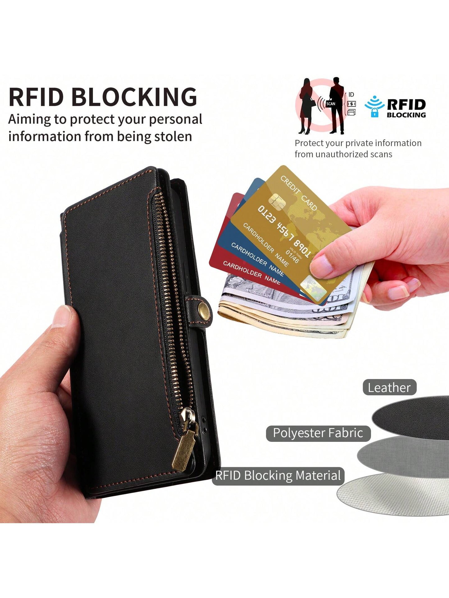 Leather Wallet Card Holder 1pc Multifunctional Crossbody Strap Flip Phone Case With Card Slots Compatible With Apple 17 Pro Max & Series Fashion Protective Cover For Shopping Travel Birthday Gift Prof