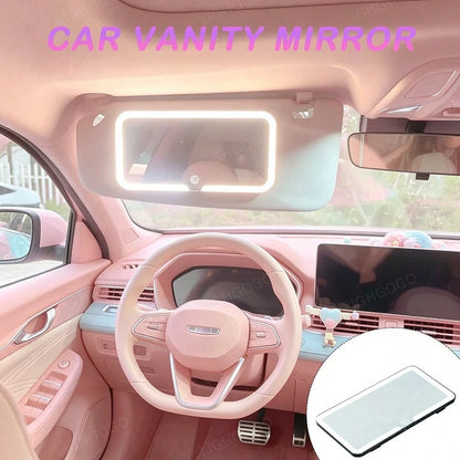 LED Car Vanity Mirror With Light- Adjustable Vanity Mirror With USB Rechargeable Battery, Portable And Foldable Design, 3 Light Modes, Compact Travel Mirror For Women, Men, And Teenagers- Car Sun Vi