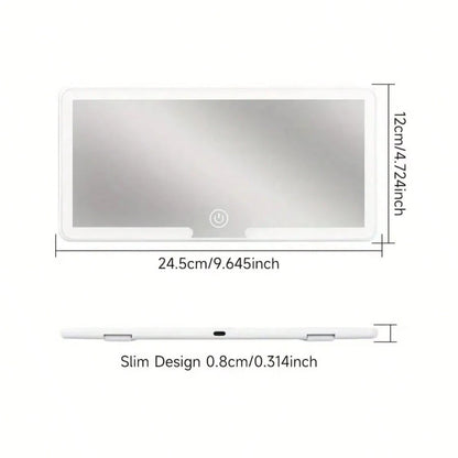 LED Car Vanity Mirror With Light- Adjustable Vanity Mirror With USB Rechargeable Battery, Portable And Foldable Design, 3 Light Modes, Compact Travel Mirror For Women, Men, And Teenagers- Car Sun Vi