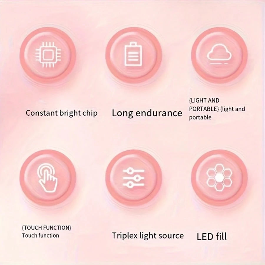 LED Car Vanity Mirror With Light- Adjustable Vanity Mirror With USB Rechargeable Battery, Portable And Foldable Design, 3 Light Modes, Compact Travel Mirror For Women, Men, And Teenagers- Car Sun Vi