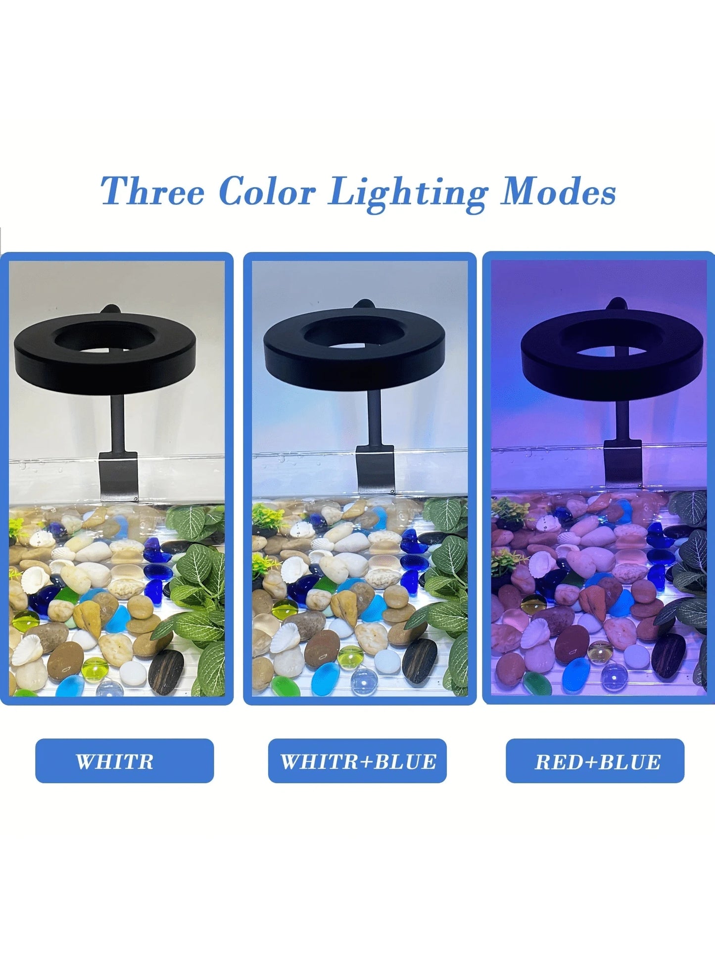 LED Clip-On Aquarium Light, 8W Waterproof USB Powered Fish Tank Light, 360° Flexible Adjustable Aquarium Light For Fish/Plants