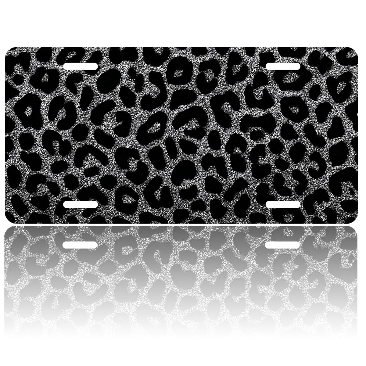 License Plates, Leopard Pattern Personalized Front Plates License Rust-Proof Stainless Steel Car License Plate Cover Vanity Car Tags For Men Women,12.2" X 6.2"