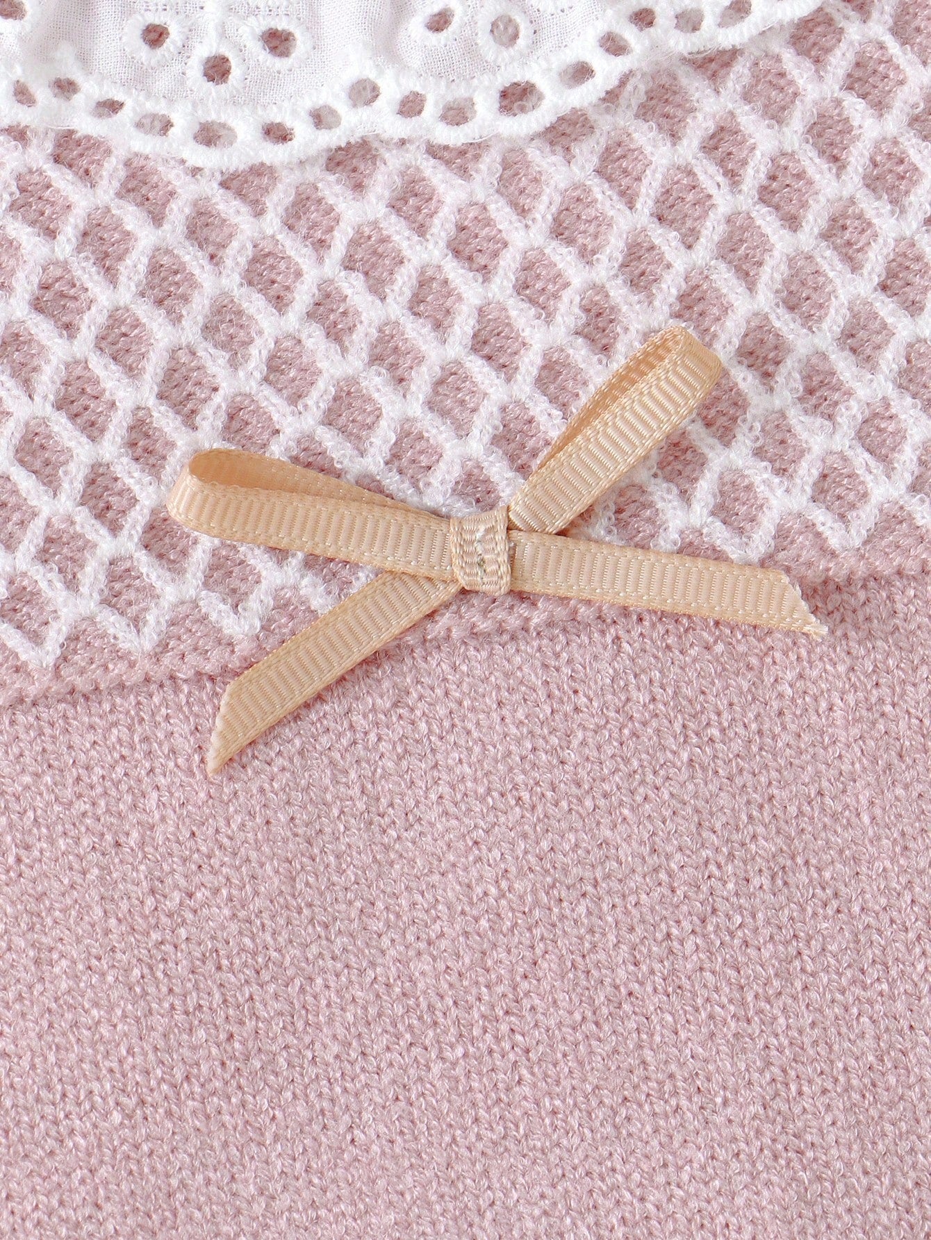 Light Pink Newborn Baby Girl Floral Lace Collar Knit Romper,Long Sleeve Sweater Jumpsuit With Socks,Cozy Autumn Clothes For Baby Shower,Winter Outfit
