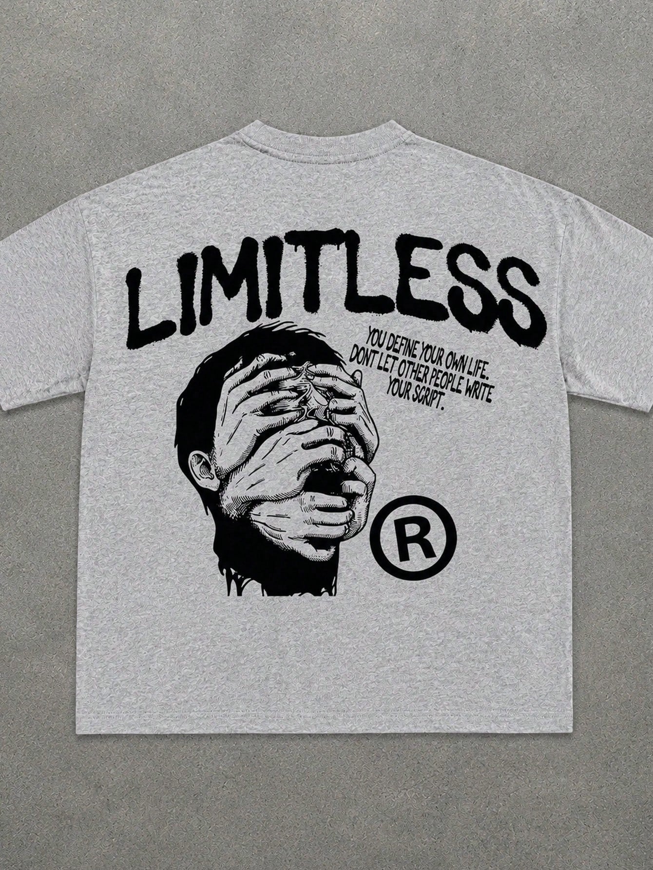 LIMITLESS Men'S White Cotton T-Shirt- Unique Y2K Streetwear With Empowering Self-Definition Statement, Bold Graphic Design & Inspirational Quote