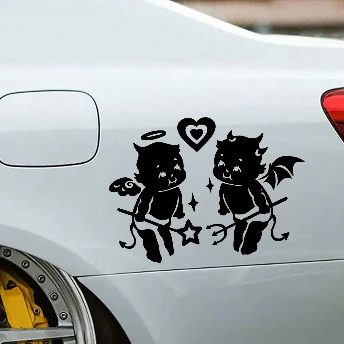 Little Angel And Little Devil Stickers, Double Stickers, Beautiful Car Decoration Stickers For Car Decoration, Home Decoration