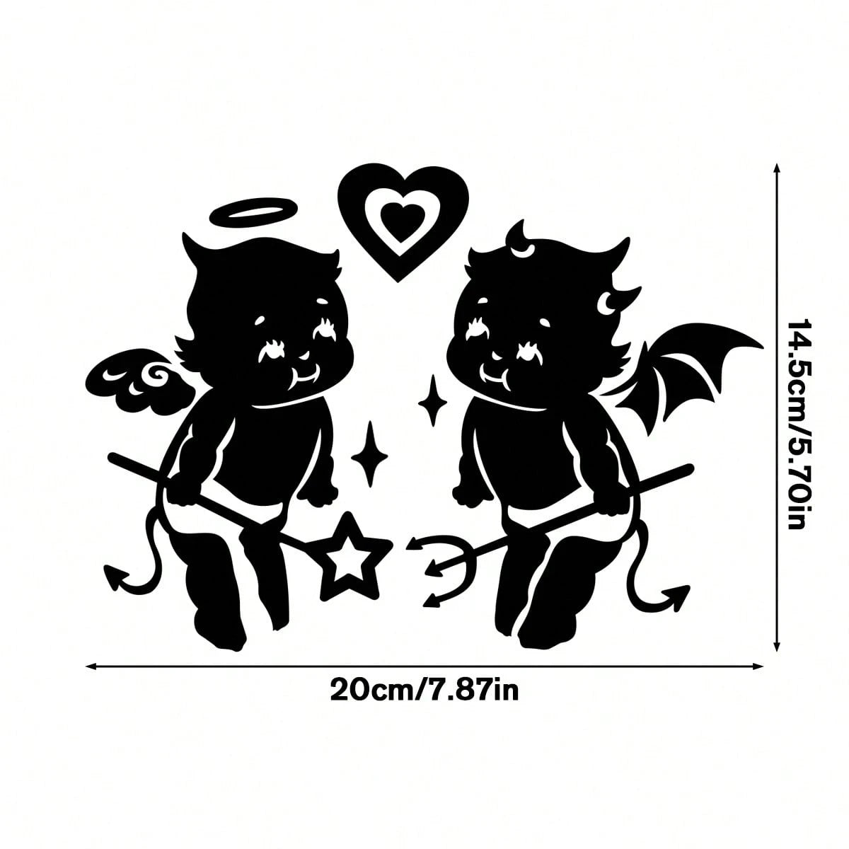 Little Angel And Little Devil Stickers, Double Stickers, Beautiful Car Decoration Stickers For Car Decoration, Home Decoration