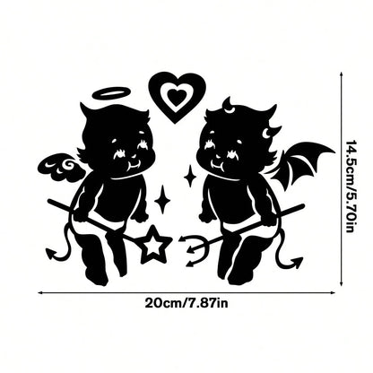 Little Angel And Little Devil Stickers, Double Stickers, Beautiful Car Decoration Stickers For Car Decoration, Home Decoration