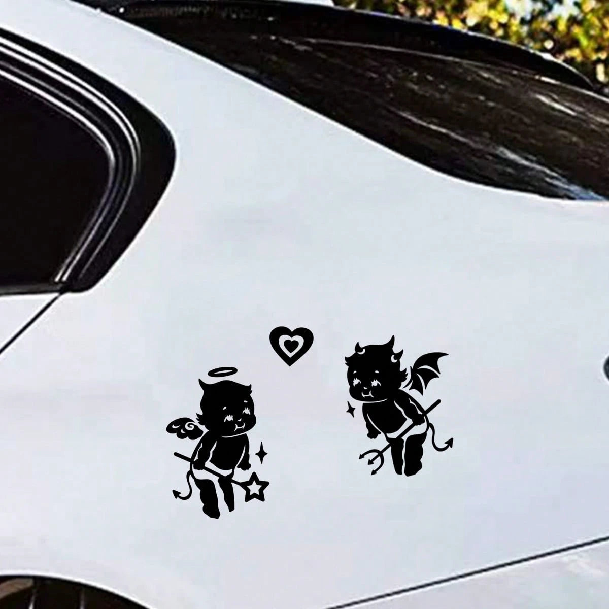 Little Angel And Little Devil Stickers, Double Stickers, Beautiful Car Decoration Stickers For Car Decoration, Home Decoration