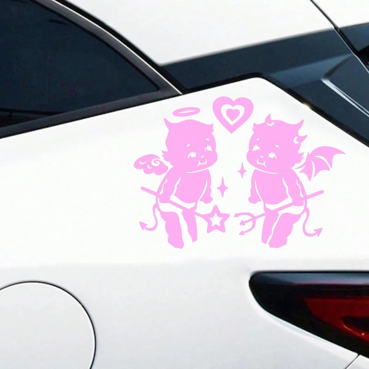 Little Angel And Little Devil Stickers, Double Stickers, Beautiful Car Decoration Stickers For Car Decoration, Home Decoration