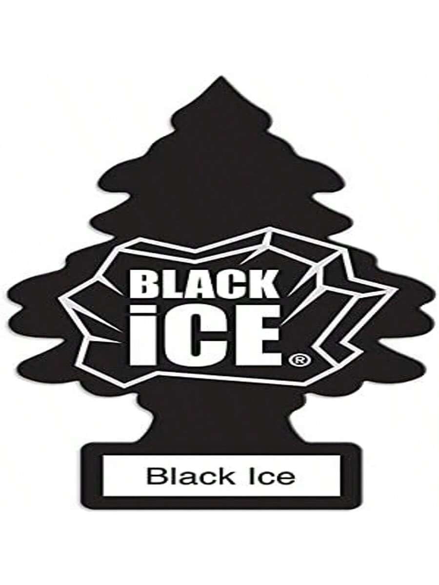 LITTLE TREES Air Fresheners Car Air Freshener. Hanging Tree Provides Long Lasting Scent For Auto Or Home. Black Ice, Pack Of 6