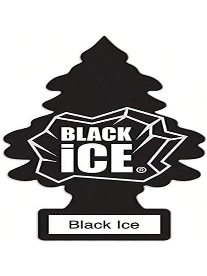 LITTLE TREES Air Fresheners Car Air Freshener. Hanging Tree Provides Long Lasting Scent For Auto Or Home. Black Ice, Pack Of 6