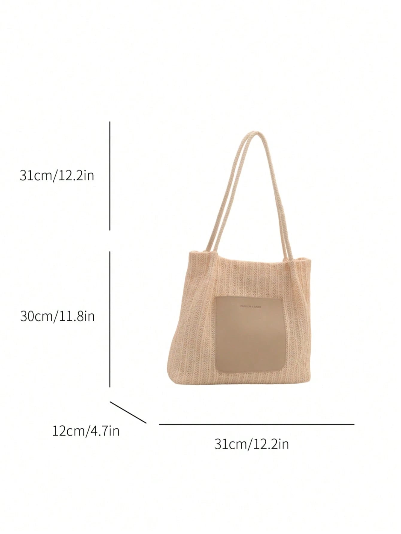 Livesso Summer Hot-Selling Straw Woven Tote Bag For Women, Sweet Style, Large Capacity, Minimalist Fresh Design, Shoulder Bag, Straw Fabric With PU Material