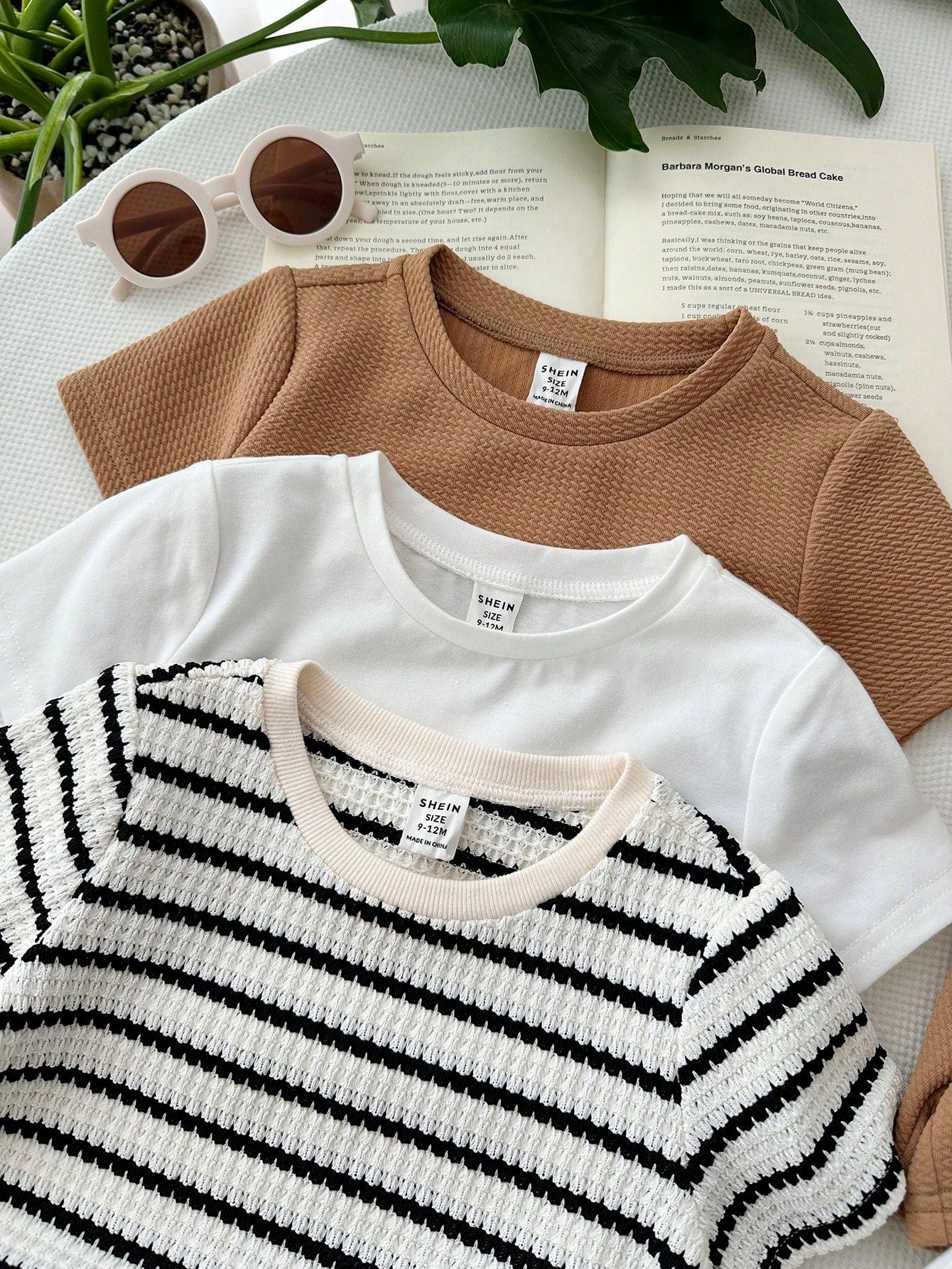 LMoss Kids 3sets Baby Boy Casual Round Neck T-Shirt And Elastic Waist Shorts,Three Sets Will Be Randomly Sent Out Of 6 Sets.
