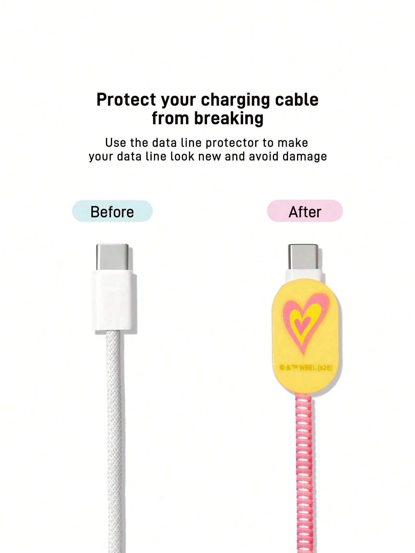LOONEY TUNES X Data Cable Protector, Suitable For IPhone Charger, 4-Piece Set Of Mobile Phone Cable Protectors, Charger Protector (Excluding Data Cable)