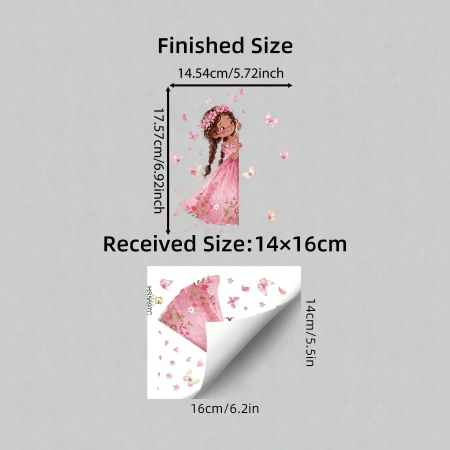 Lovely Little Girl PVC Wall Stickers Easy Install, Pretty Switch Decor For Kids Room & Kindergarten