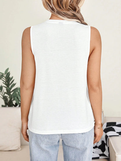 LUNE Casual Minimalist Solid Color Versatile Regular Sleeveless Thick Strap Tank Top For Women, Suitable For Summer,Casual