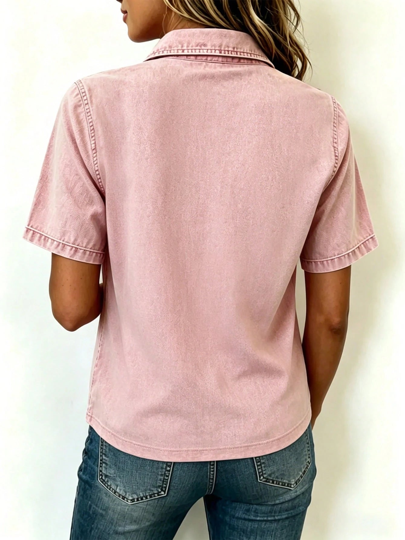 LUNE Recommended Best-Selling Style, Casual Design Polo Collar Women's Short Sleeves, Suitable For Daily Shopping, Dating And Commuting, Loose And Slimming, Versatile Summer Style