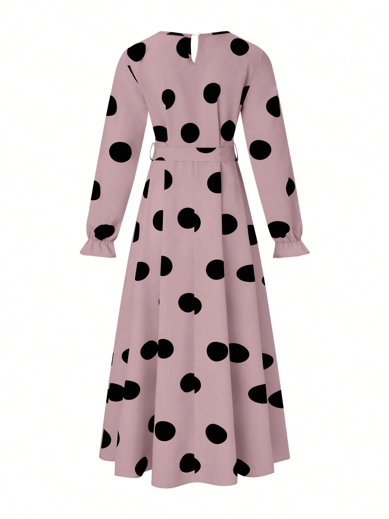 LUNE Women's Simple Polka Dot Printed Daily Dress Maxi Women Outfit Fall Cloth For Women